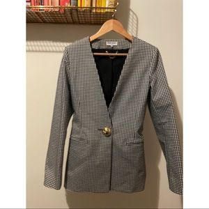 Opening Ceremony Collarless Checkered Blazer